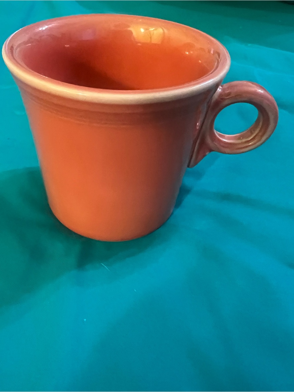 Fiestaware Persimmon Orange Ring Handle Coffee Mug HLC USA Retired Vintage